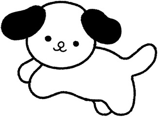 강아지 라인 손그림 스티커