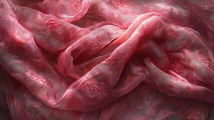 Elegant flowing chiffon fabric with an exquisite watercolor pink pattern