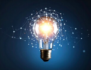 Illuminated lightbulb with digital network (2)