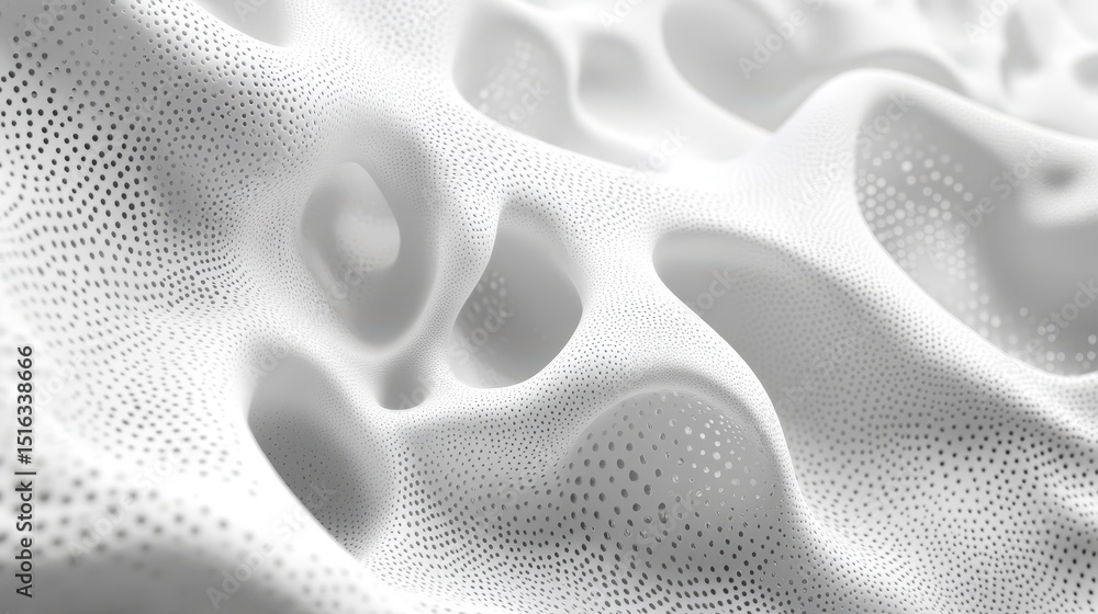 Aufkleber white abstract with dot pattern and organic, porous looking surface. use as a background for science