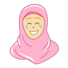 Muslim Woman Vector Cartoon
