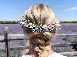 Naklejka premium Girl in a wildflowers flower crown