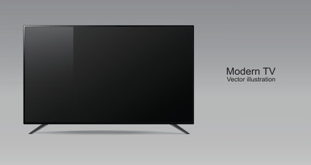 Modern digital TV isolated on gray background