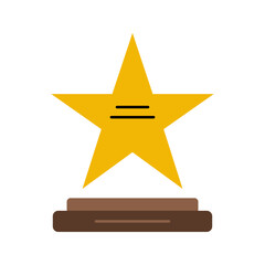 Star and pedestal icon. Flat color style.