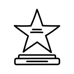 Star and pedestal icon. Hand drawn style.