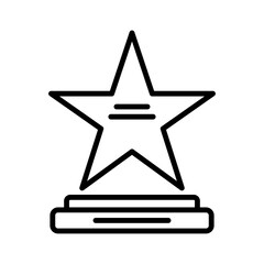 Star and pedestal icon. Outline style.