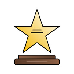 Star and pedestal icon. Gradient style.