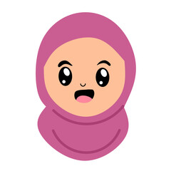 Fototapeta premium Muslim Woman Vector Cartoon