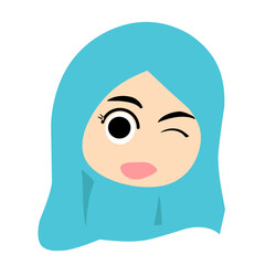 Muslim Woman Vector Cartoon
