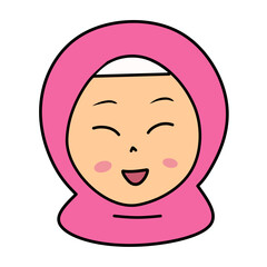 Muslim Woman Vector Cartoon