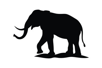Obraz premium Elephant silhouette in majestic pose for animal and nature themed designs vector illustration.