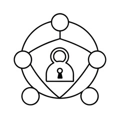 Security and data protection icon representing network safeguarding digital privacy and confidentiality