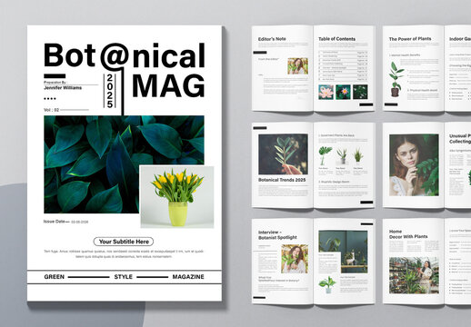 Botanical Magazine Layout Template