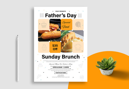 Fathers Day Special Sunday Brunch Flyer Template