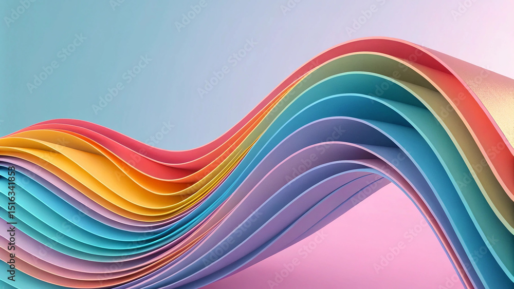 Fototapete abstract flowing curve lines with 3d rendering and light trails