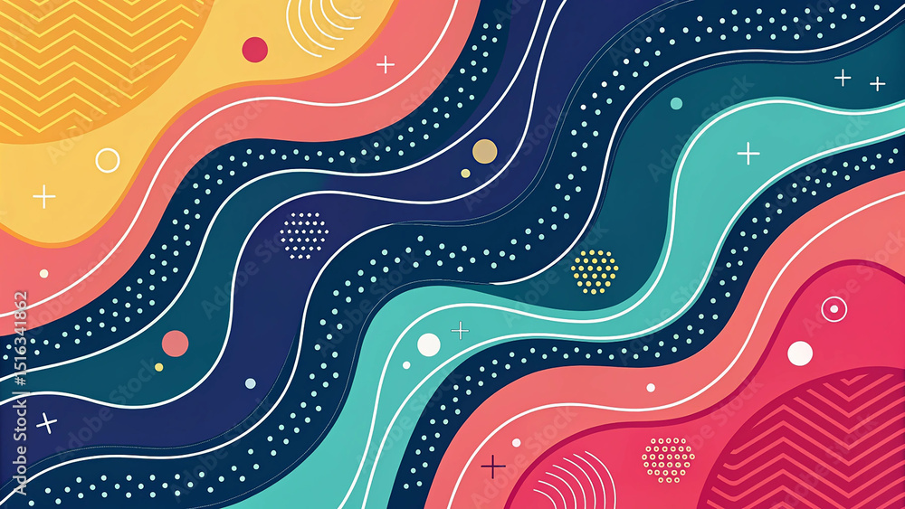 Aufkleber abstract fluid background pattern in colorful shapes and textures
