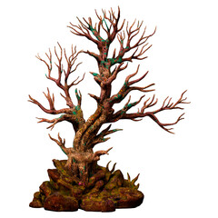 3D Rendering Underwater Tree on White