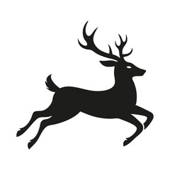 Deer jumping silhouette perfect for sports and outdoor themed designs vector illustration.