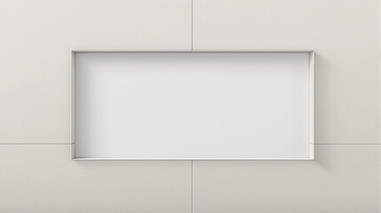 White box with a black border sits on a white wall