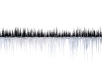 a sheet of heavy rain captured in sharp vertical streaks mid-fall, suspended crisply against pure