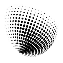 Contemporary set of halftone rounded 3d figures