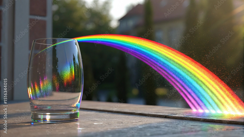 Poster colorful curve glass with light refraction in elegant 3d rendering