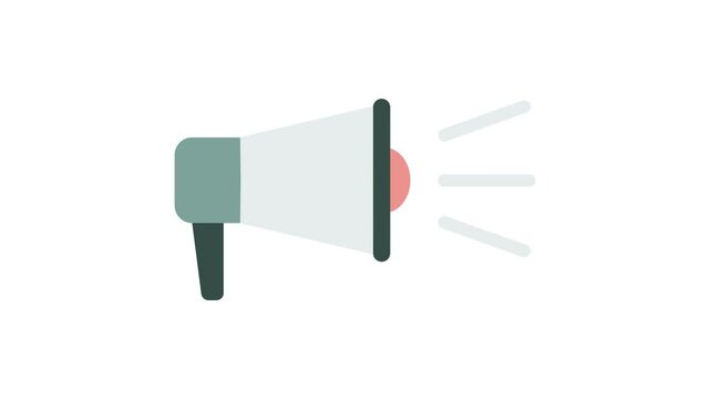 Speaker announcement motion animation video. Simple sound vector animation for asset, icon website, application