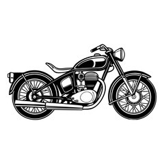Obraz premium Vintage motorcycle illustration on white background showing sporty and classic design