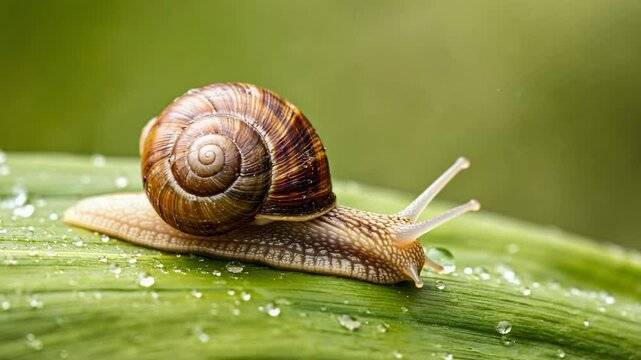 Peaceful Forest Floor with Crawling Snail