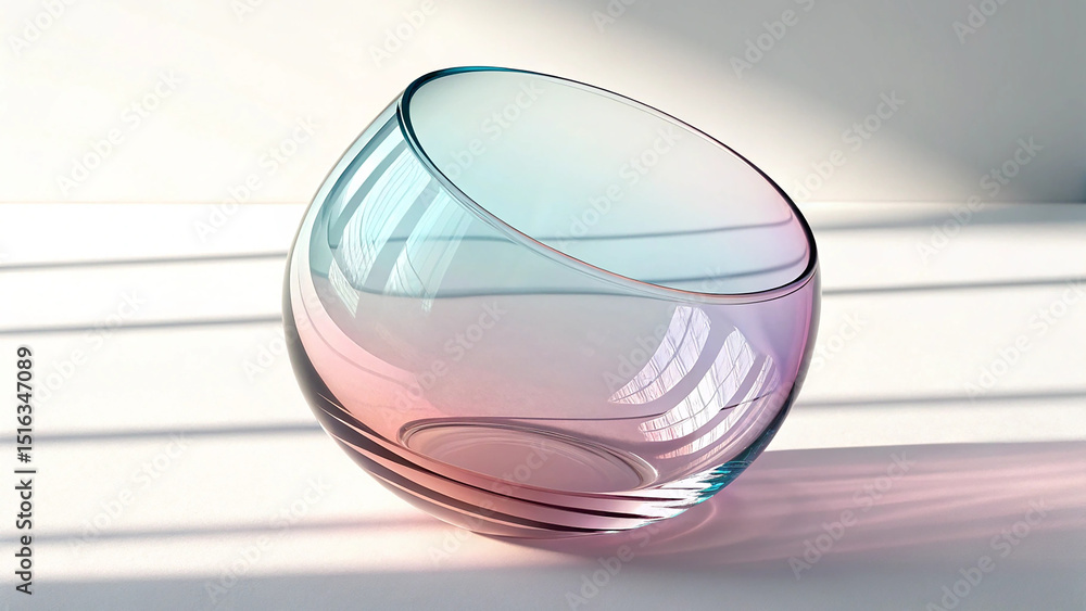 Aufkleber gradient transparent curve glass in soft colorful 3d rendering