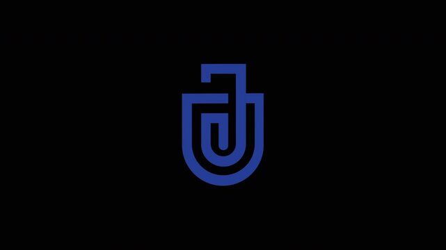 Intro logo with simple motion with the concept of the UJ letter logo, a padlock key