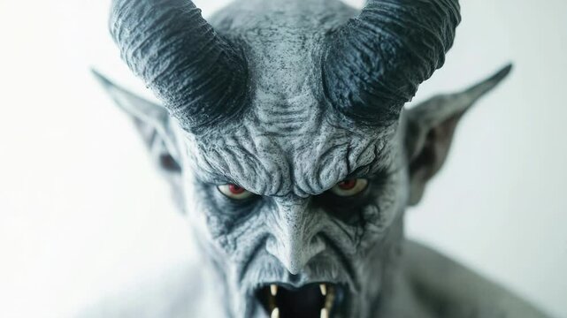 Close-up of a person wearing a devil mask, great for Halloween or costume parties