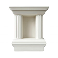 Obraz premium Elegant white column niche, showcasing classical design with intricate details. Perfect for home decor or architectural elements.