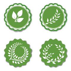 green eco icons vector