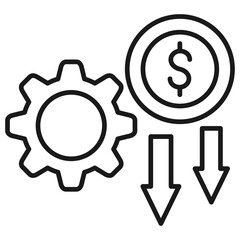 Cost Reduction Outline Icon
