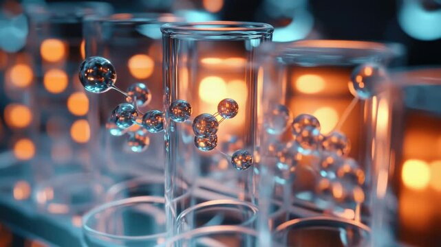 A row of glasses filled with liquid sitting on a table, suitable for use in editorial or commercial settings