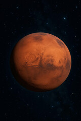 Fototapeta premium surface of Mars in outer space galaxy cosmos universe milky way science telescope texture planet astronomy discovery red orange rusty iron oxide wallpaper graphic resource image print illustration