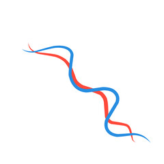 Vector intertwined Red and Blue Lines 