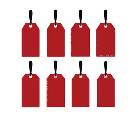 Red Blank Price Tags Eight Customizable Gift Tags for Your Business or Personal Use