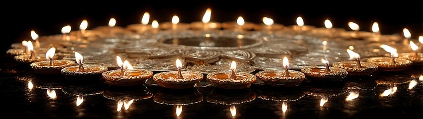 Diwali Diya Circle Dark