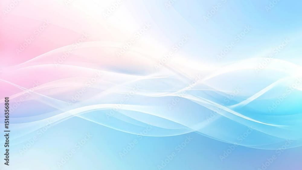 Aufkleber pastel background with flowing white waves | abstract design for presentations and creative projects