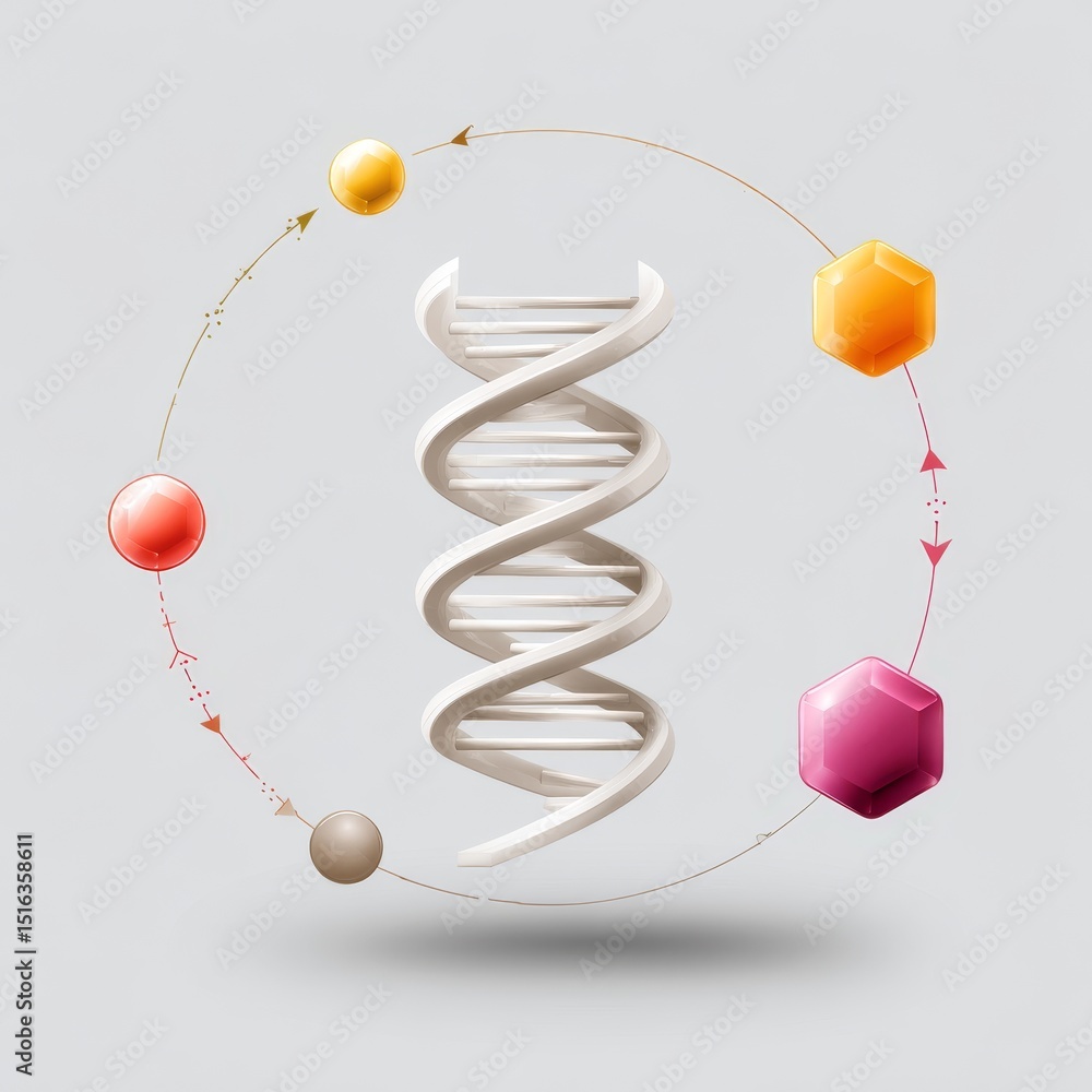 Poster genome sequencing infographic digital science educational content flat style design informative view