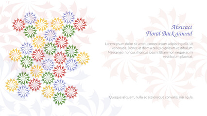 Abstract floral background - Geometric flowers colorful background design for presentation.