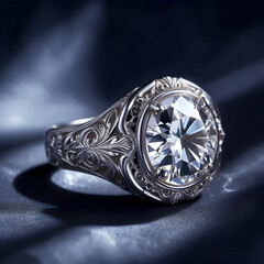 A solitary exquisitely crafted diamond rin