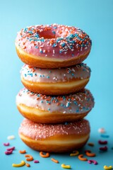 Six-Pack Stack of Sprinkled Donuts
