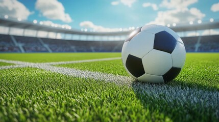 Soccer Ball on Green Field