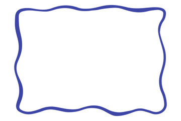 Wavy edge rectangular frame box vector illustration isolated on white.