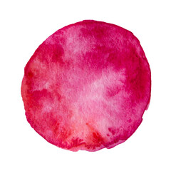 Pink and Red Hand Drawn Watercolor Drops Round Banner