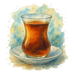  Turkish Tea Illustration &ndash; From Original Photograph-AI Enhanced

