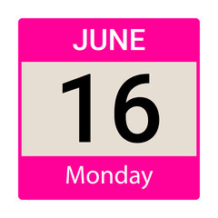 
16 March, Monday. Date template. Useful design for calendar or event promotion. Vector illustration EPS 10 file